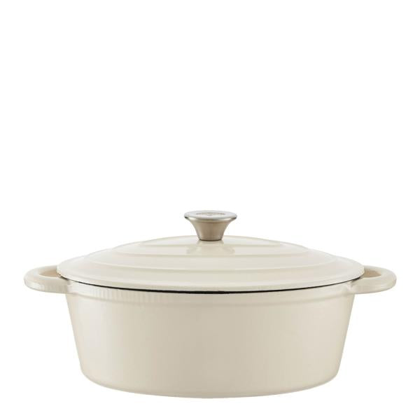 Oval støpejernsgryte 29 cm 3L krem