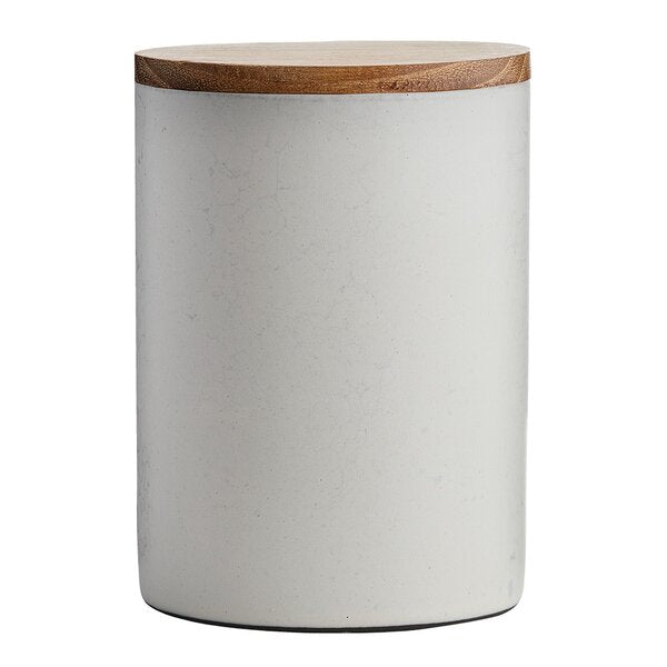RAW Arctic White redskapskrukke med lokk 15x10 cm teak