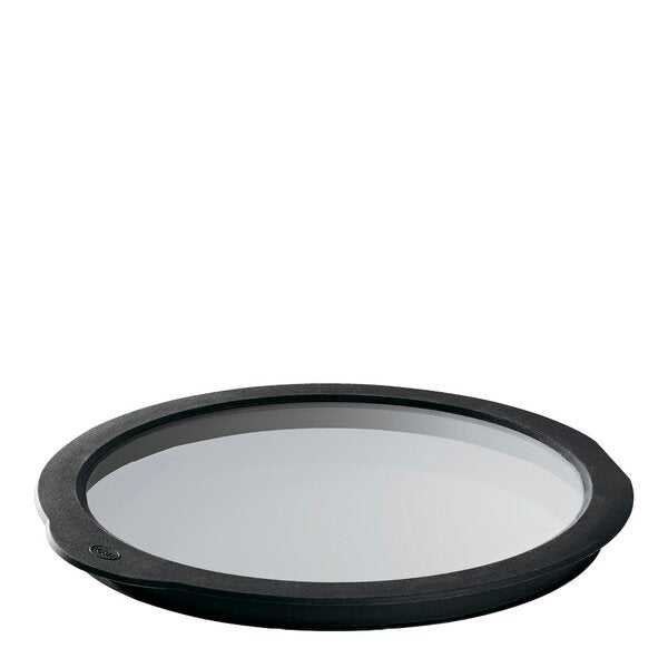 Glasslokk 28 cm klar/svart