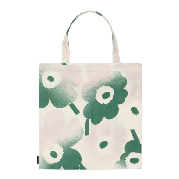 Pieni Unikko handlenett 42x43 cm hvit/rosa/grønn