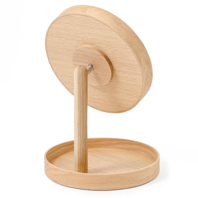 Look sminkespeil med fot 25 cm eik