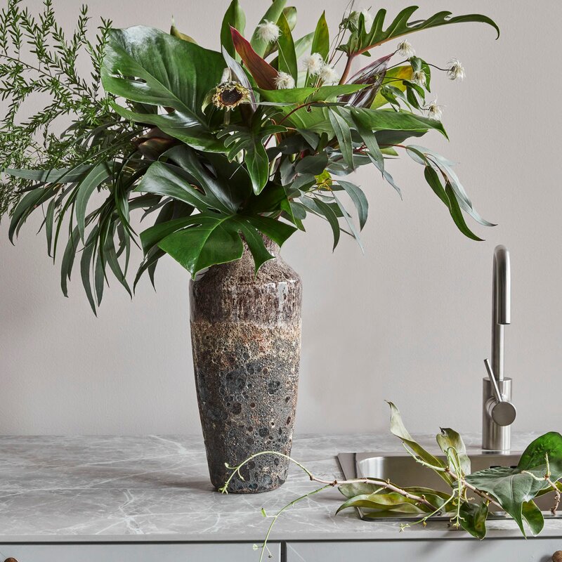 Vase maya 40 cm antikk brun