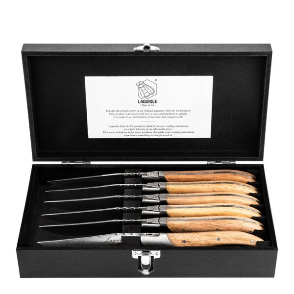 Biffkniver 6 stk oak stonewash