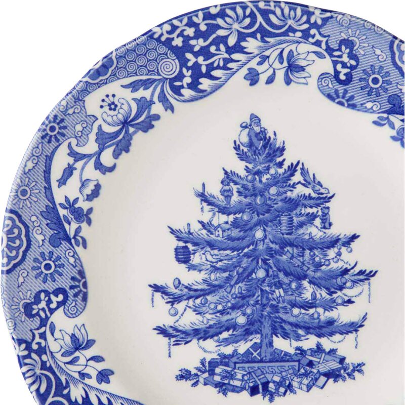 Blue Italian Christmas Tree tallerken 20 cm blå/hvit