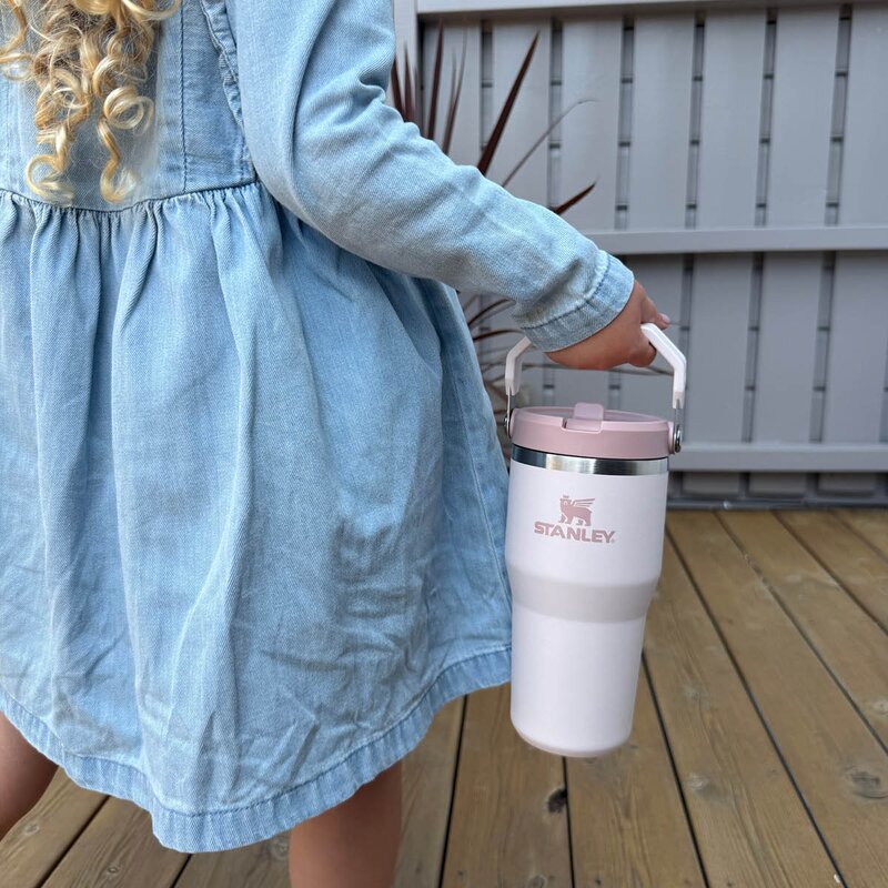 Iceflow flip straw tumbler termoflaske 0,6L rose quartz