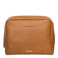 Toalettmappe mannegreier 24x20x10 cm cognac brun