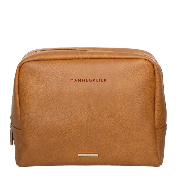 Toalettmappe mannegreier 24x20x10 cm cognac brun