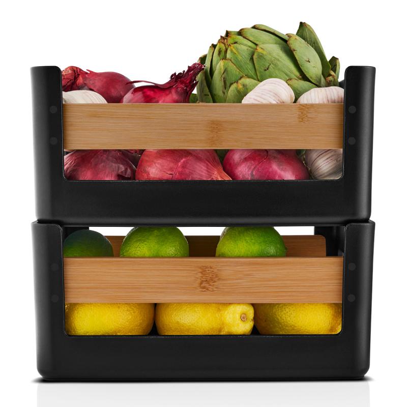 Nordic kitchen matvarekasse 27 cm svart/bambus