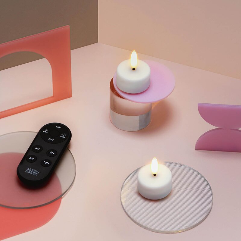 Tealight Candle LED telys 2 stk 3,9x2 cm hvit