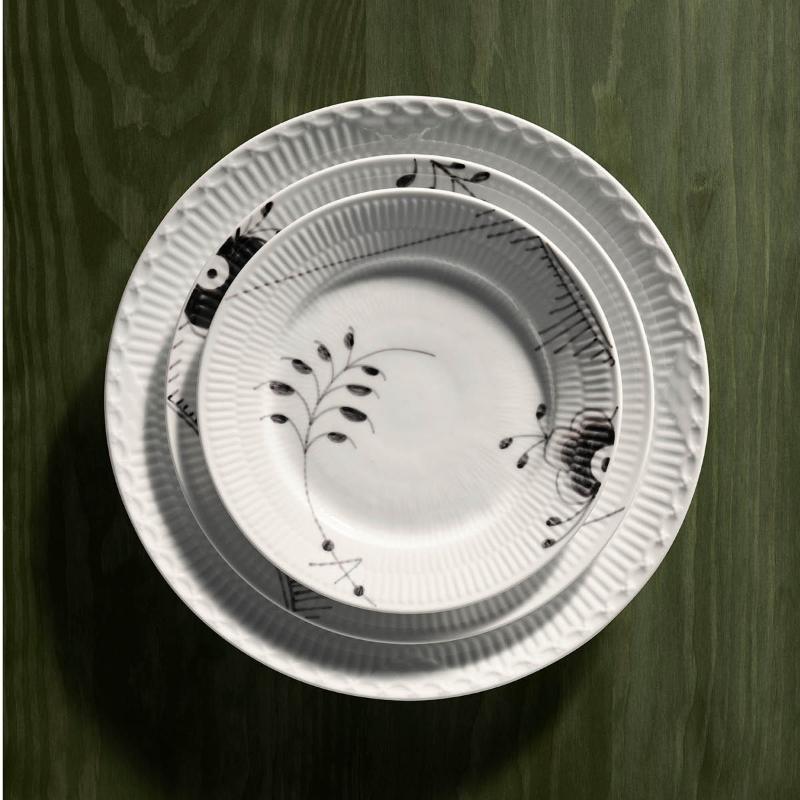 Sort Mega Riflet flat tallerken 19 cm