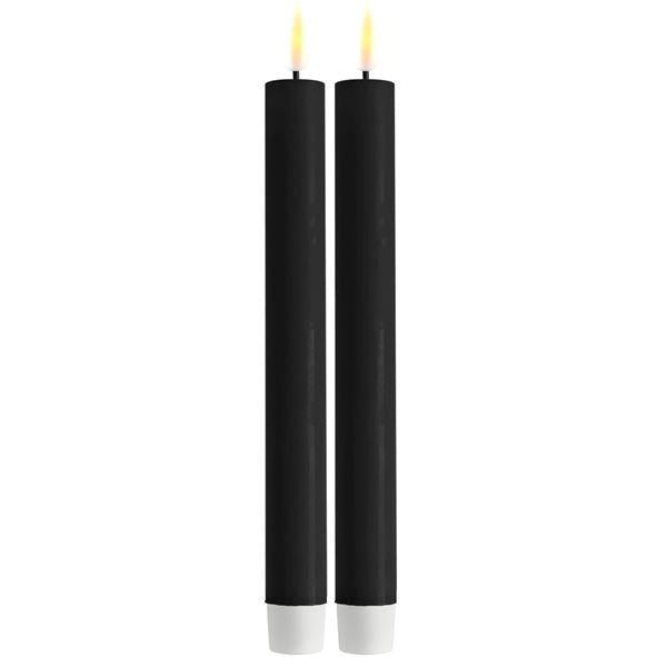 LED kronelys 2x24 cm svart