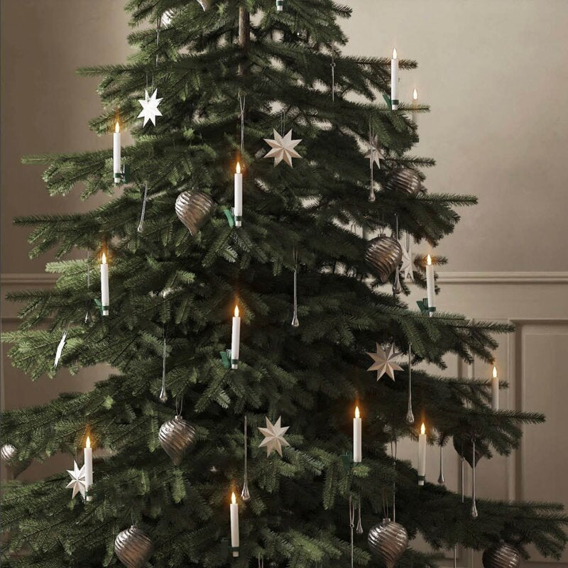LED juletrelys 1,2 x 13 cm 6 stk hvit