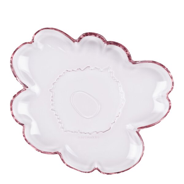 Unikko asjett 20 cm blomsterform rosa