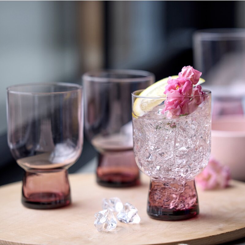 Sorrento vannglass 30 cl 4 stk pink