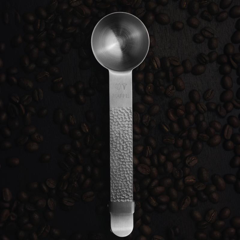 Frost kaffeskje med klemme sølv