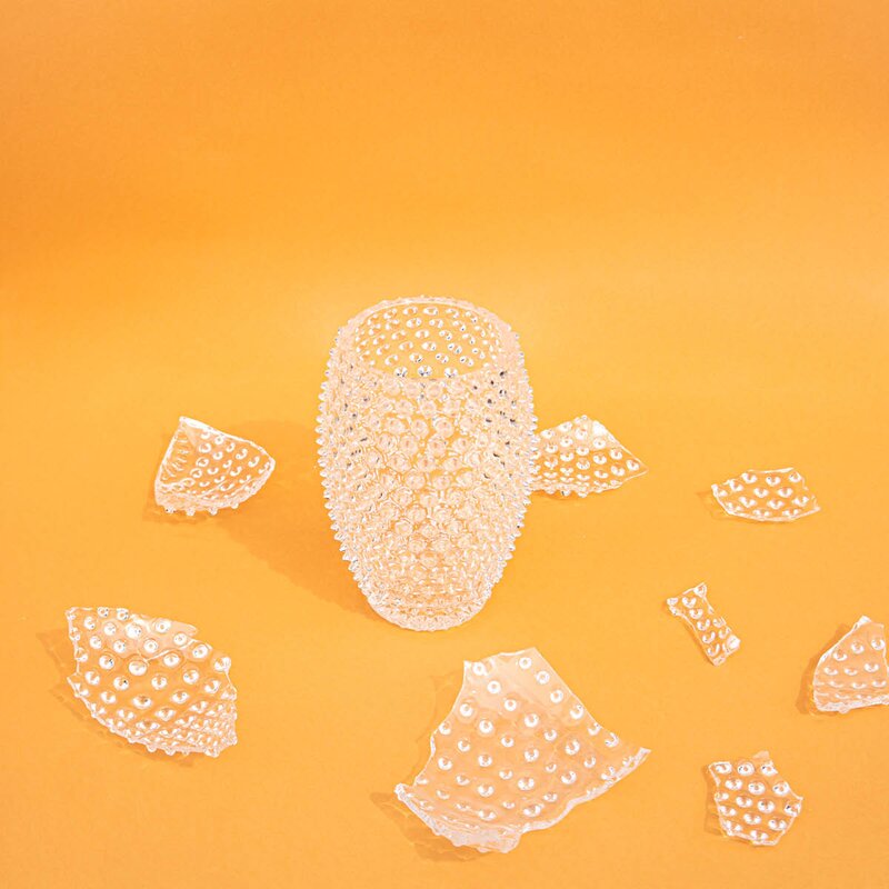 Hobnail egg vase 18 cm crystal