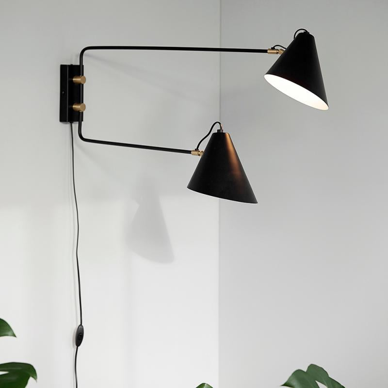 Club Double vegglampe 42x81 cm svart