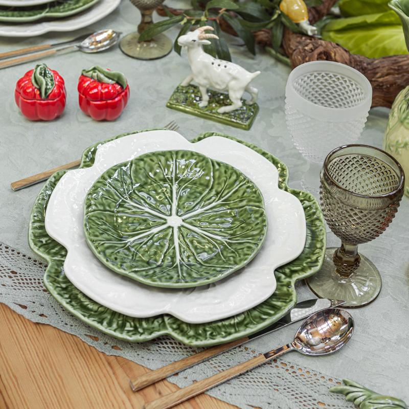 Cabbage tallerken kålblad 26,5 cm grønn