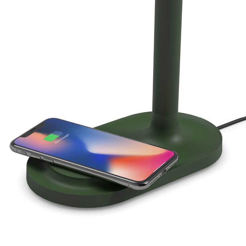 Emendo lampe med trådløs Qi-lader emerald