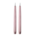 LED kronelys 2,2x22 cm 2 stk pastel rose