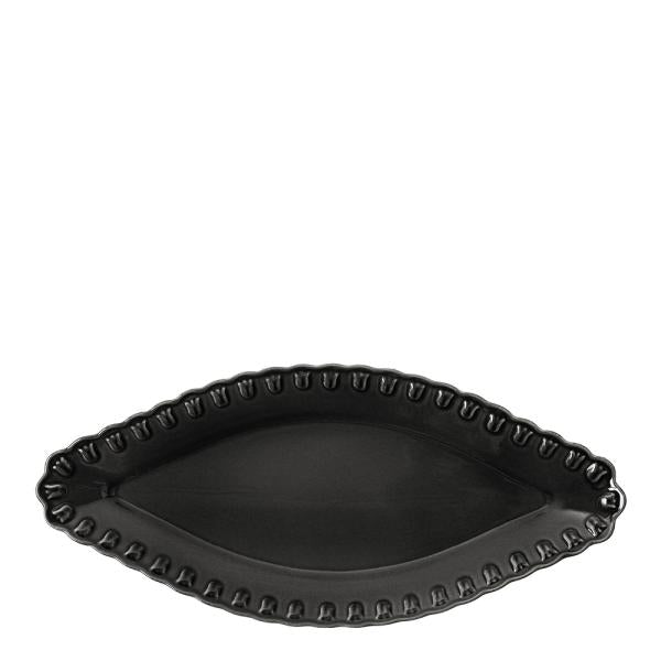 Tulipa oval tallerken 20x45 cm almost black