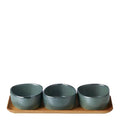 RAW skålsett m/ teaktrebrett northern green
