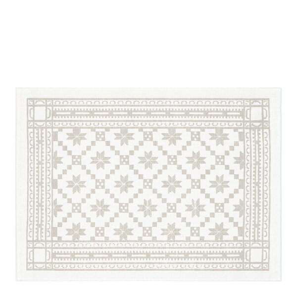 Åttebladrose bordbrikke 35x48 cm beige