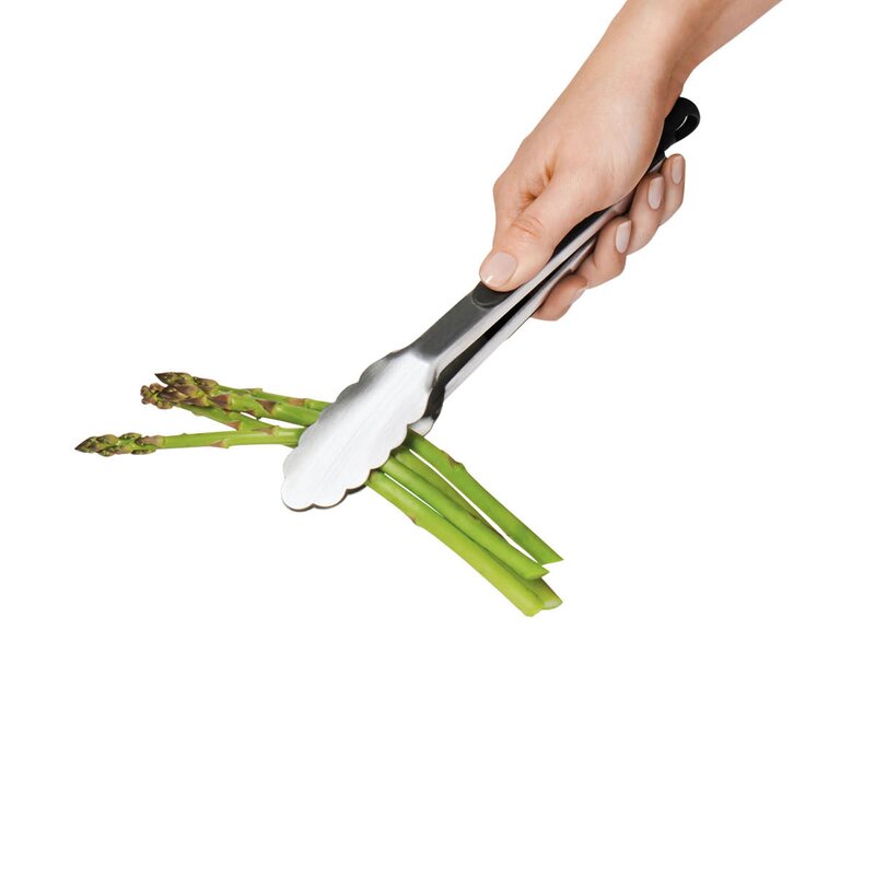Tangsett 2 stk stål/svart