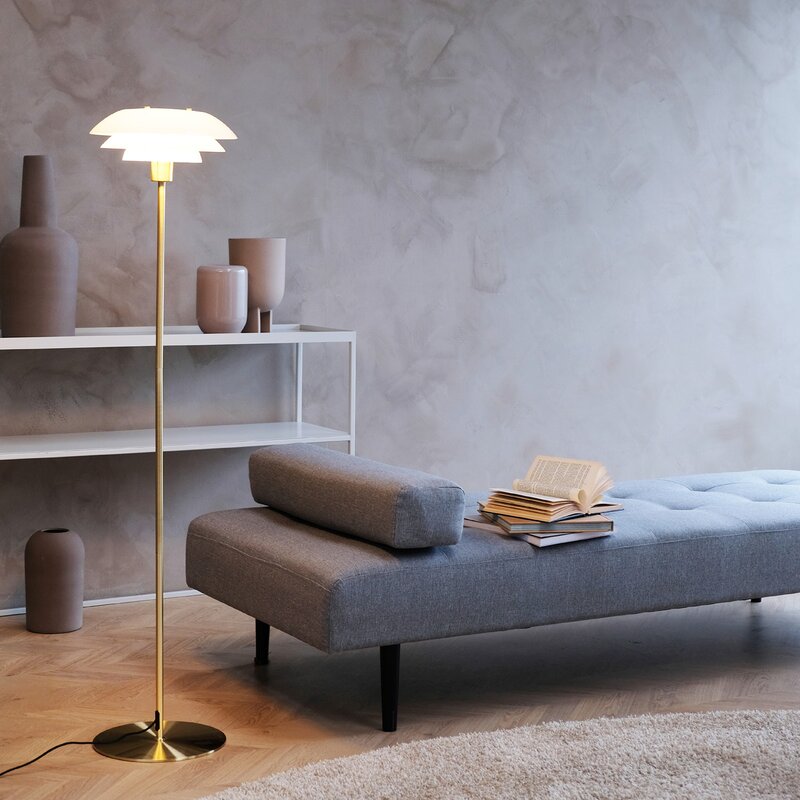 DL31 gulvlampe 133 cm opal/messing
