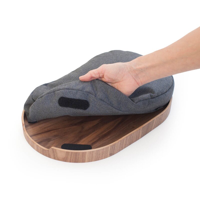 Curveline knebrett anti-slip 39x26 cm valnøtt/grå