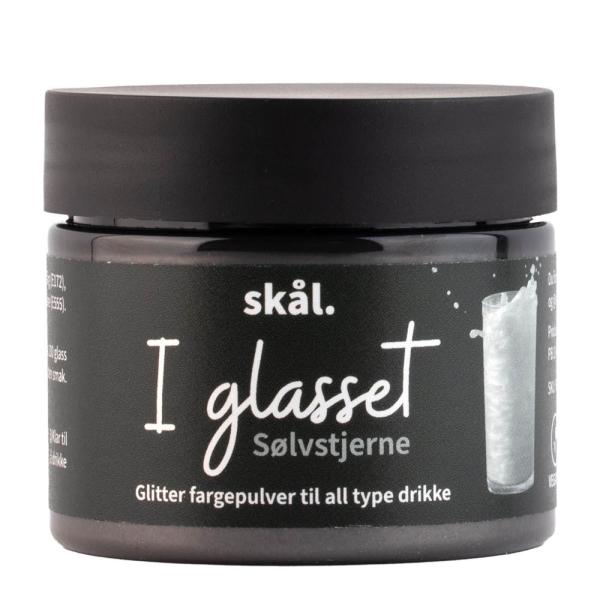 I glasset glitterfarge sølvstjerne