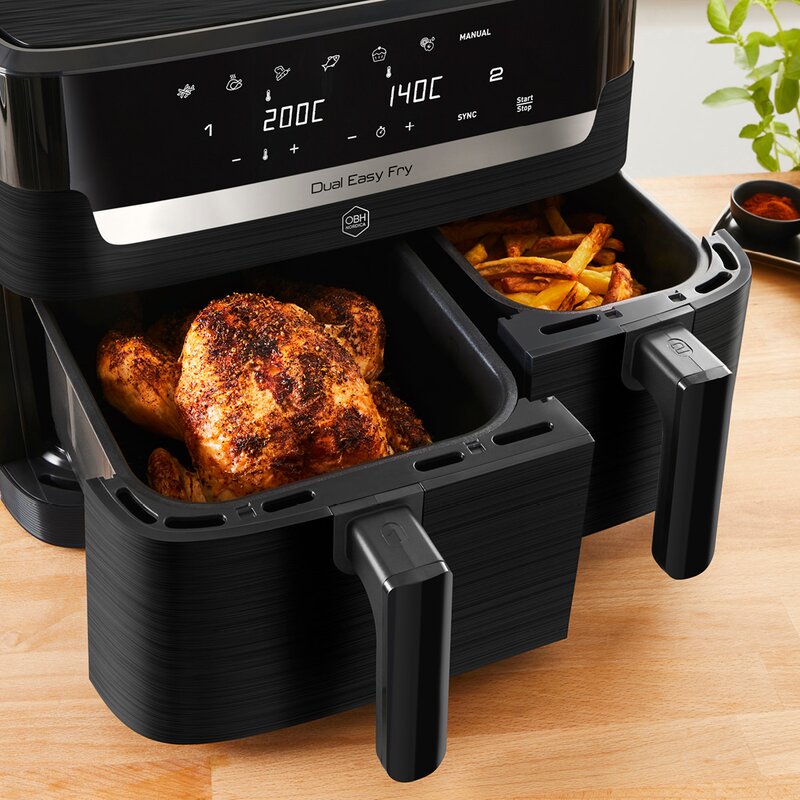 Dual Easy Fry airfryer 3,1L+5L svart