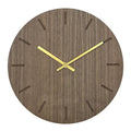 Walnut veggklokke 28 cm valnøtt m/gull viser