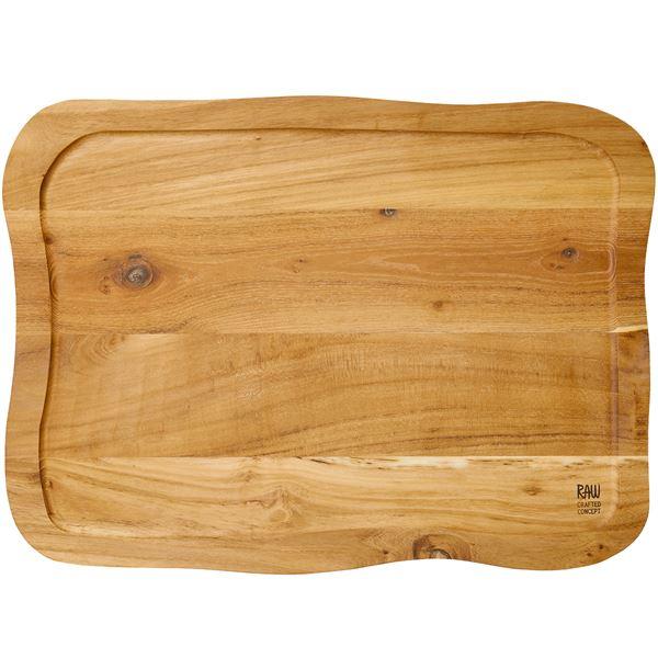 RAW Teak skjærebrett m/saftrille 45x33x2 cm
