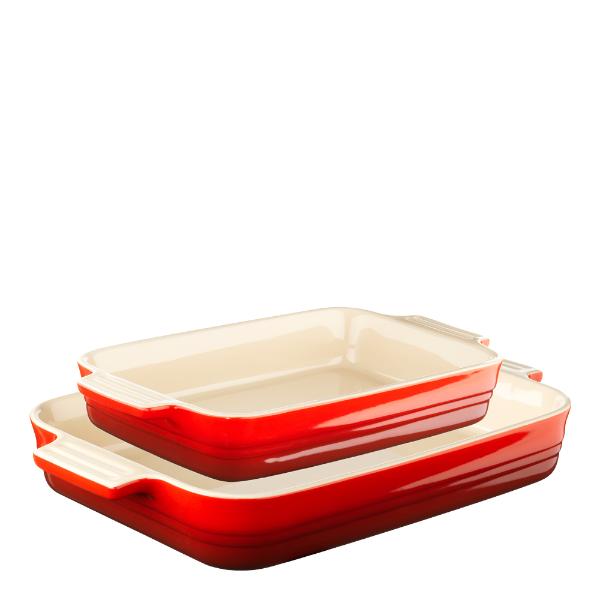 Ildfast formsett stentøy 25+32 cm rød
