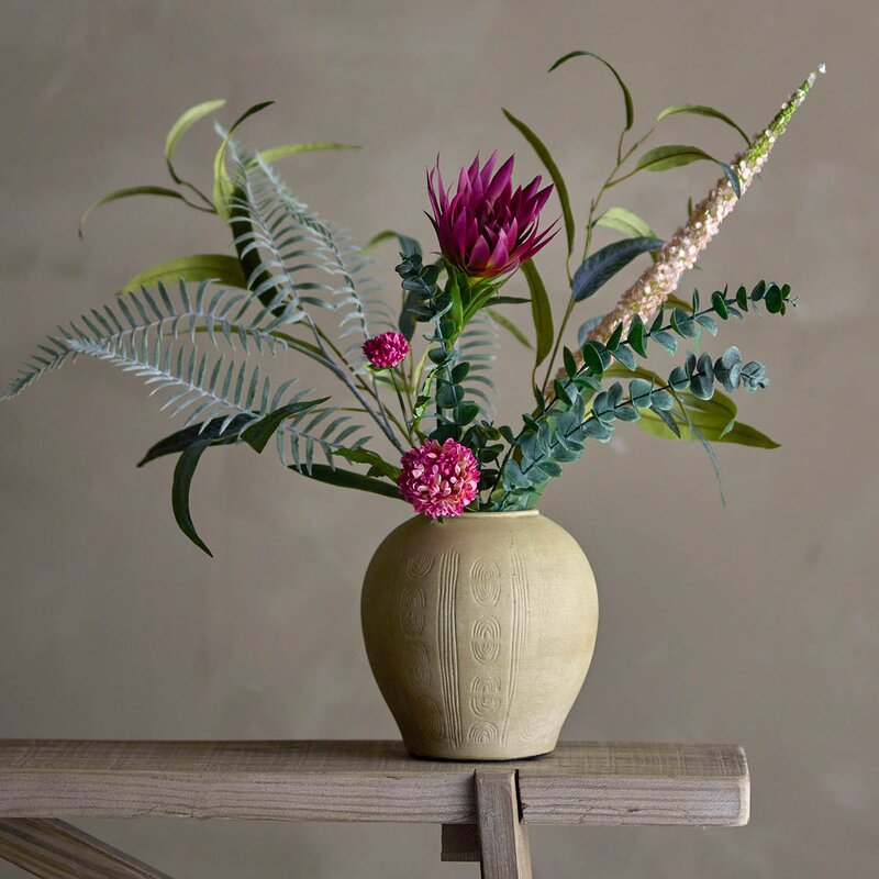 Crown bukett kunstig 30x80 cm røde blomster