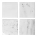 Marmor glassbrikke kvadratisk 10x10 cm 4 stk hvit