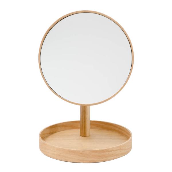 Look sminkespeil med fot 25 cm eik