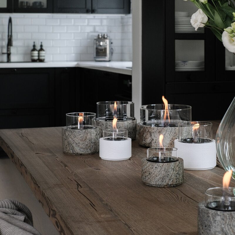 Café bordlykt 18 13 cm earth stone