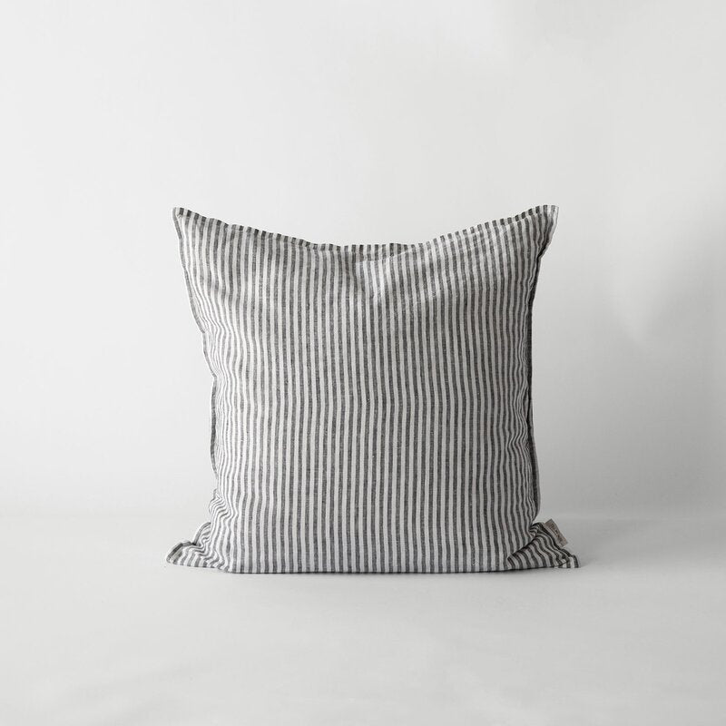 Putetrekk lin 50x50 cm grey/white