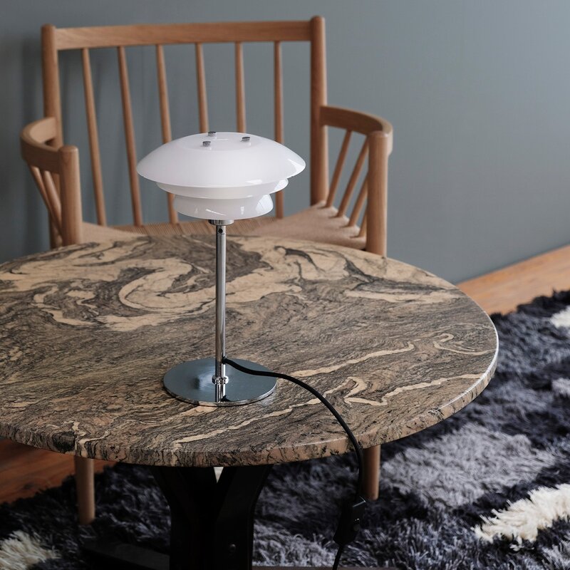 DL20 bordlampe 30 cm opal/krom