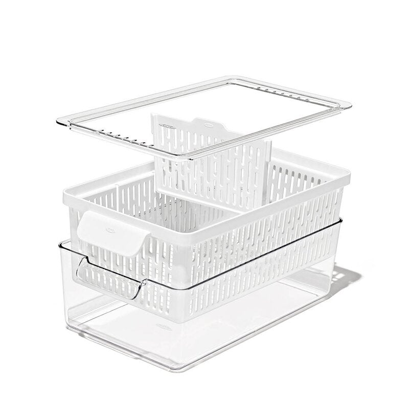 Oppbevaringsboks til kjøleskap 32x12 cm klar/hvit