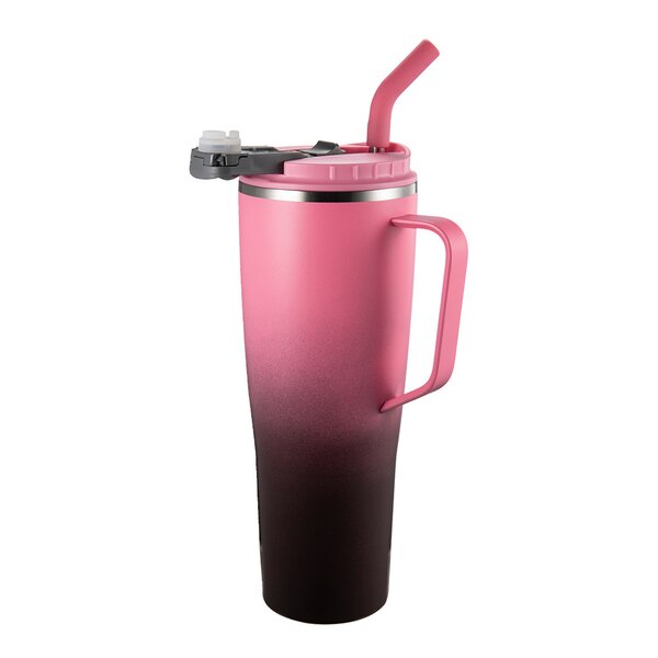 Fusion termokopp med sugerør 1,2 L rosa