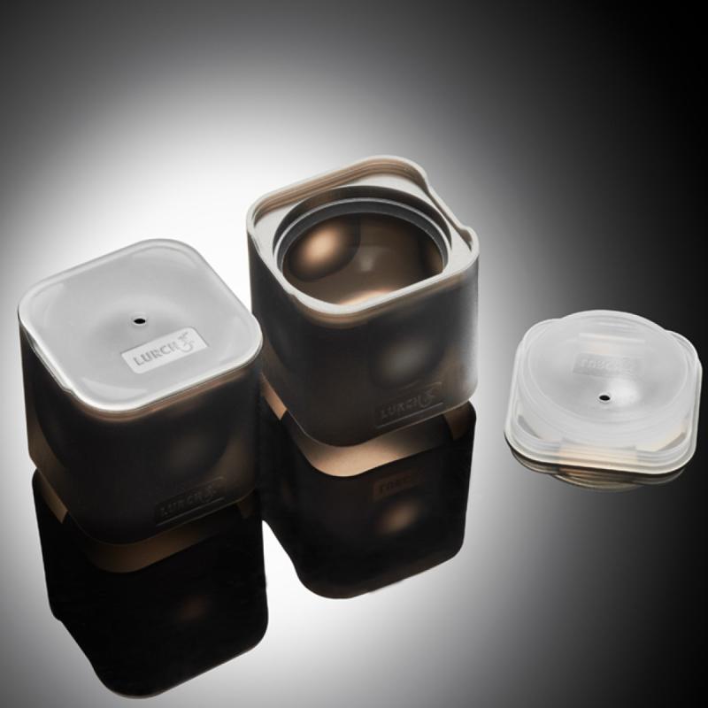 Isbitform kuler m/ lokk 6 cm 2 stk svart
