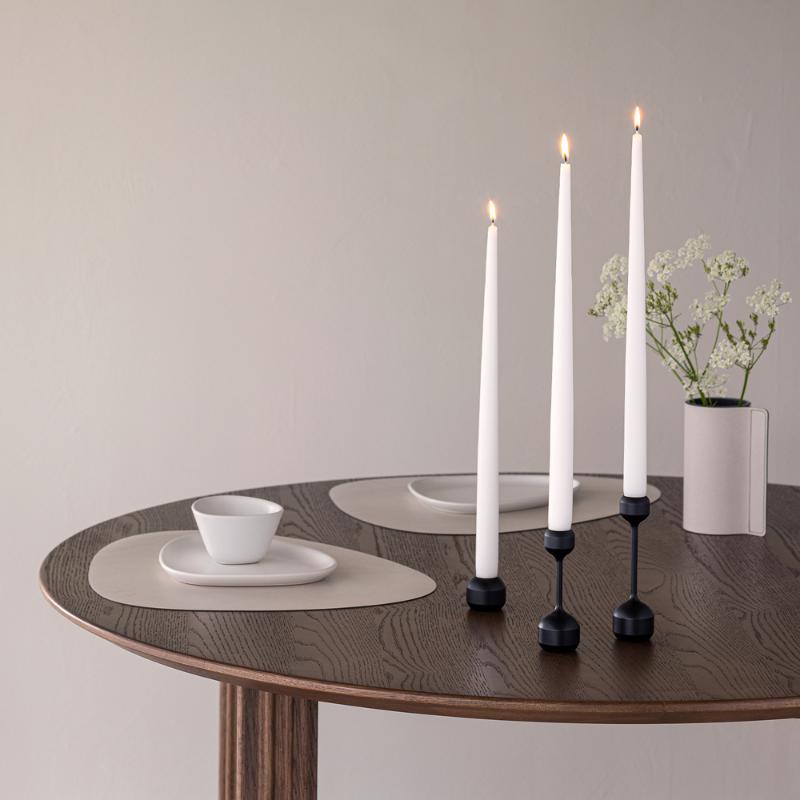 Silhouette lysestake 3,4 cm 2 stk svart