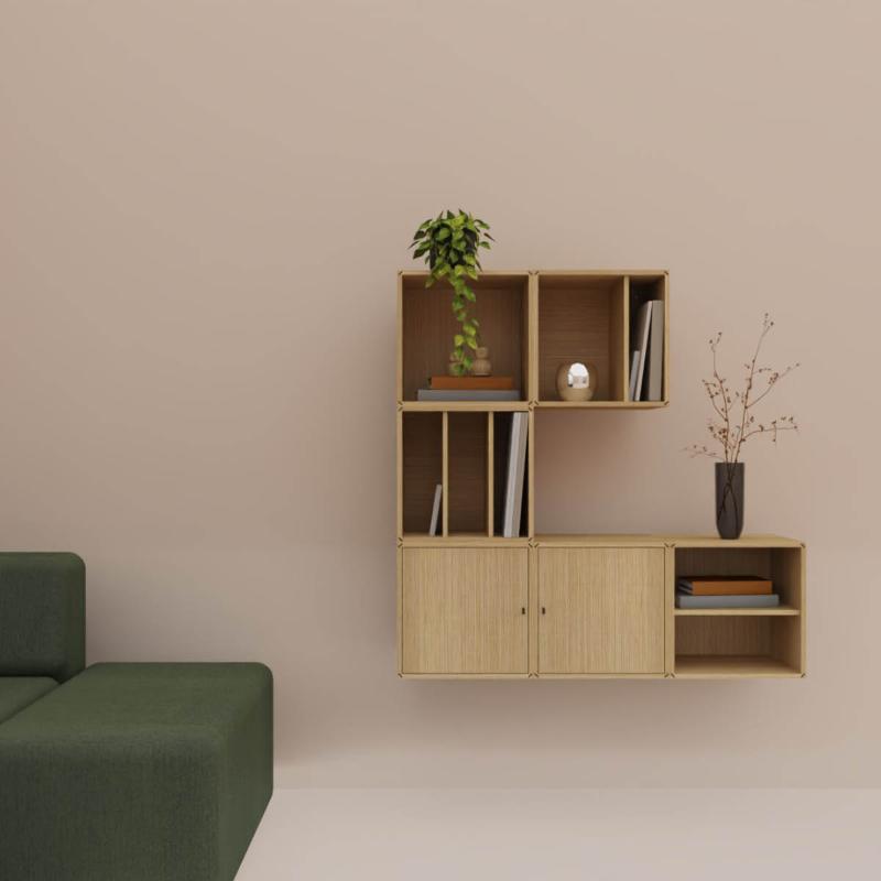 Signature hylle m/dør s10 modul natur