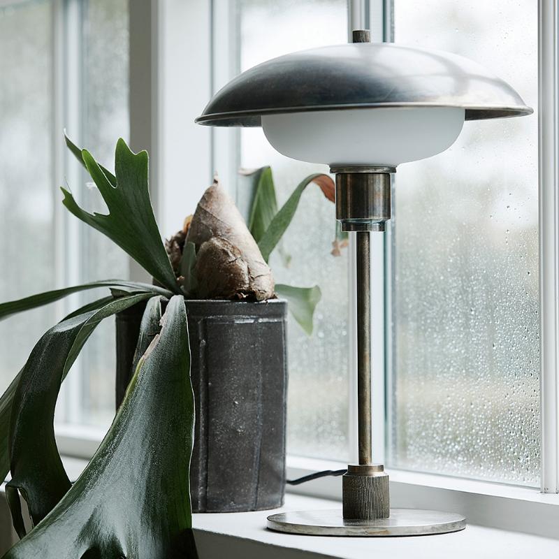 Boston bordlampe 42 cm antikk brun