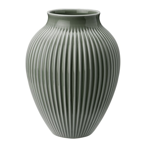 Ripple vase 27 cm matt celadon green