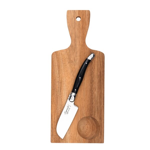 Skjærebrett/ostekniv santoku 2 stk svart