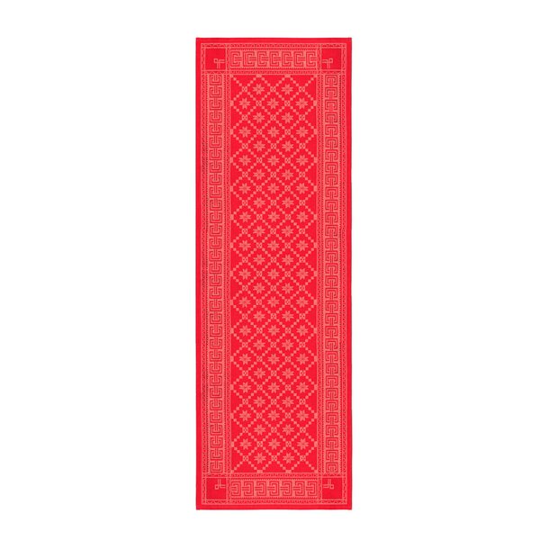 Åttebladrose løper 50x150 cm rød